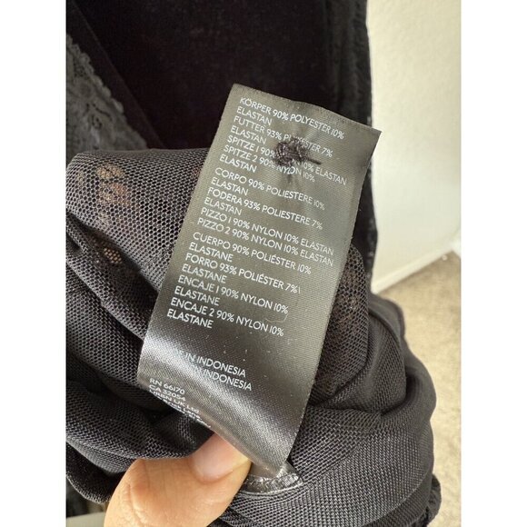 Anthropologie Black Mock Neck Lace Velvet Slip Midi Dress Witchy Whimsygoth NWT - Picture 9 of 12